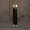 Anna's Collection LED dinerkaars Swirl zwart D 1,5 H 24 cm 2 stuks