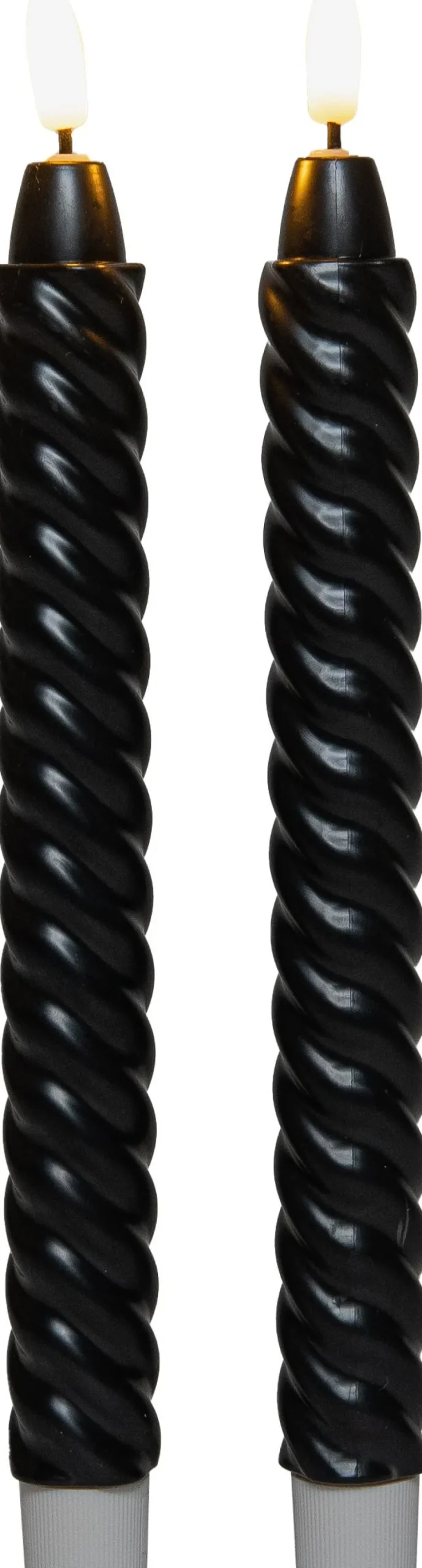 Anna's Collection LED dinerkaars Swirl zwart D 1,5 H 24 cm 2 stuks