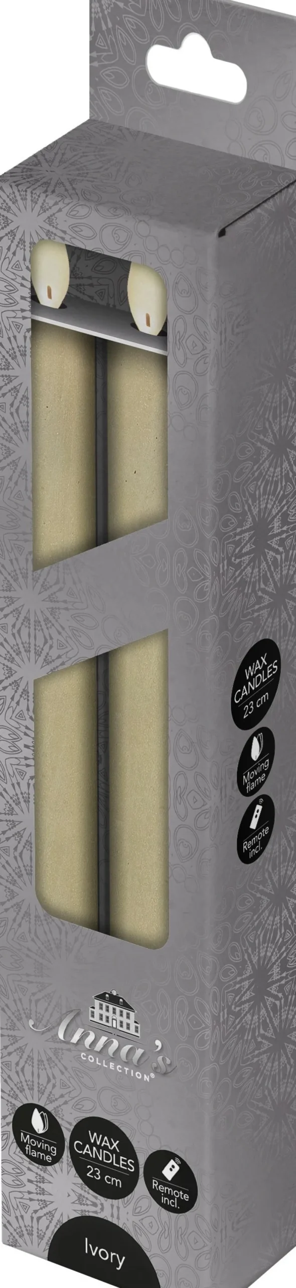 Anna's Collection LED dinerkaars crème D 2,5 H 23 cm 2 stuks