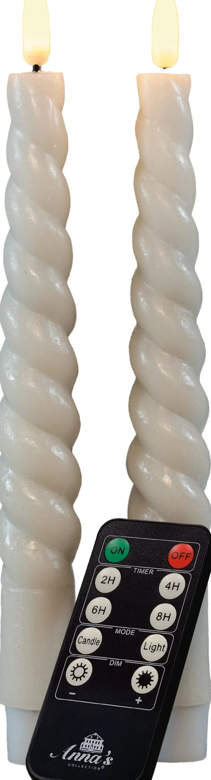 Anna's Collection LED dinerkaars Swirl crème D 2,5 H 23 cm 2 stuks