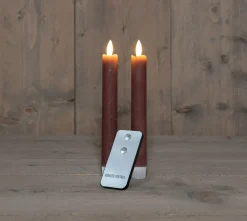 Anna's Collection LED dinerkaars Rustiek met timer roze D 2,1 H 18 cm 2 stuks