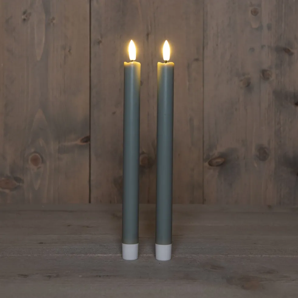 Anna's Collection LED dinerkaars groen D 1,5 H 24 cm 2 stuks