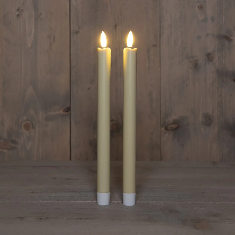 Anna's Collection LED dinerkaars beige D 1,5 H 24 cm 2 stuks
