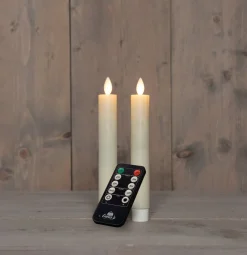 Anna's Collection LED dinerkaars Rustiek ivoor D 2 H 18 cm 2 stuks
