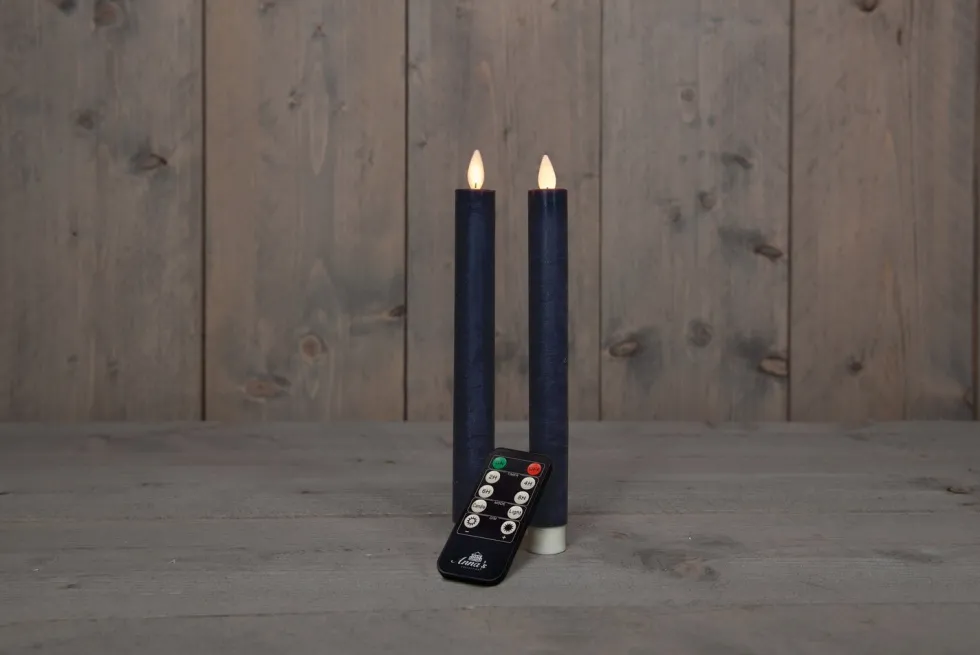 Anna's Collection LED dinerkaars blauw D 2 H 23 cm 2 stuks