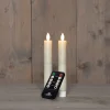 Anna's Collection LED dinerkaars Rustiek wit D 2 H 18 cm 2 stuks