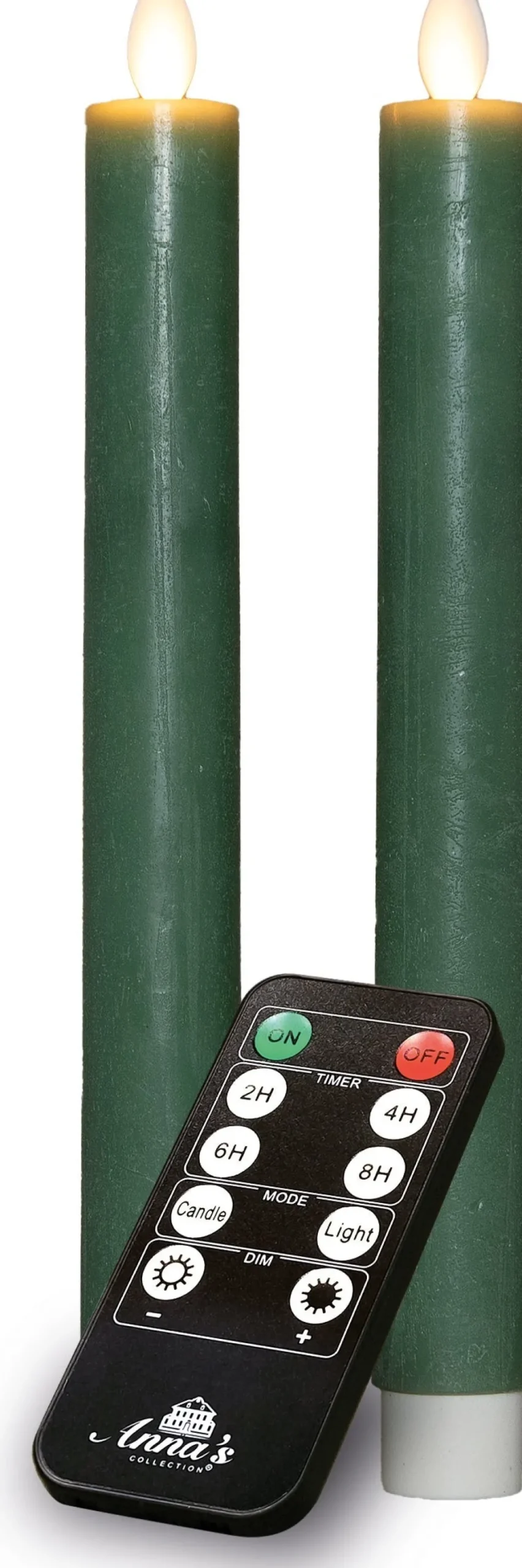 Anna's Collection LED dinerkaars Rustiek groen D 2 H 23 cm 2 stuks