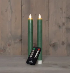 Anna's Collection LED dinerkaars Rustiek groen D 2 H 23 cm 2 stuks