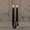 Anna's Collection LED dinerkaars Swirl zwart D 2,5 H 23 cm 2 stuks