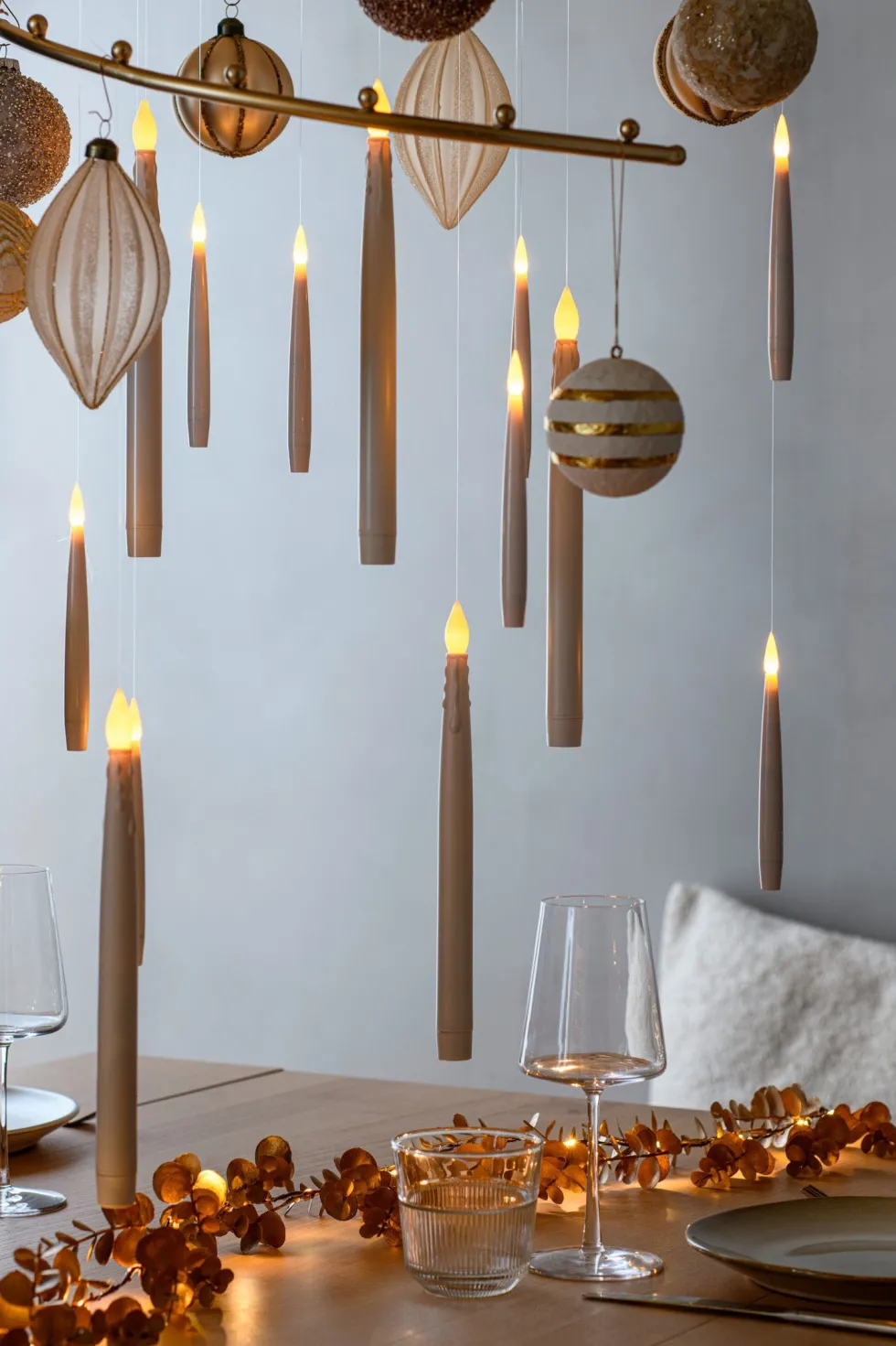 Anna's Collection LED dinerkaars zwevend wit D 2 H 15 cm 10 stuks