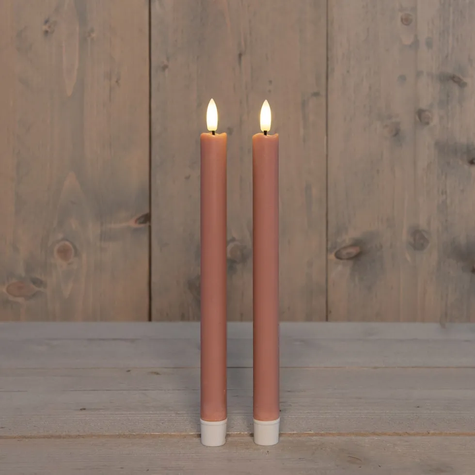 Anna's Collection LED dinerkaars Larni roze D 2,1 H 25 cm 2 stuks