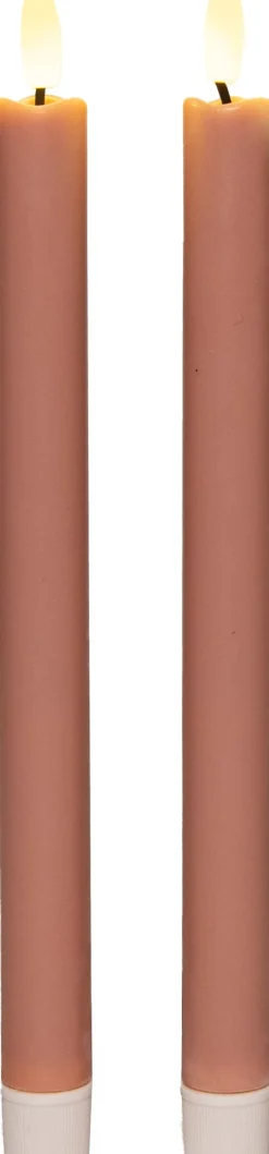Anna's Collection LED dinerkaars Larni roze D 2,1 H 25 cm 2 stuks