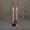 Anna's Collection LED dinerkaars Mino roze D 2 H 23 cm 2 stuks