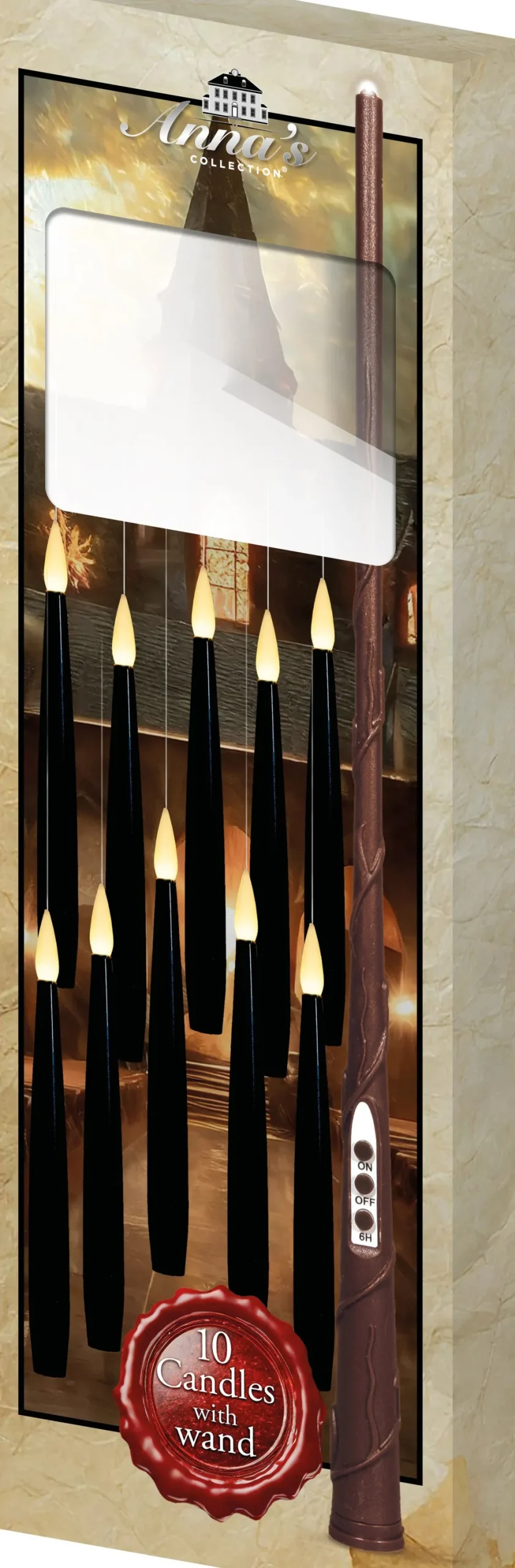 Anna's Collection LED dinerkaars zwevend zwart D 2 H 15 cm 10 stuks