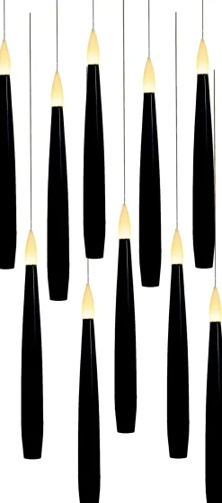 Anna's Collection LED dinerkaars zwevend zwart D 2 H 15 cm 10 stuks