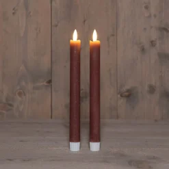Anna's Collection LED dinerkaars Mino oudroze D 2 H 23 cm 2 stuks
