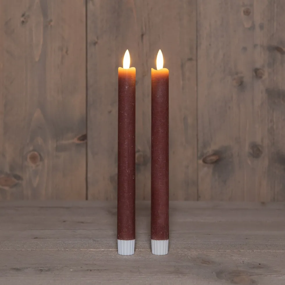 Anna's Collection LED dinerkaars Mino oudroze D 2 H 23 cm 2 stuks