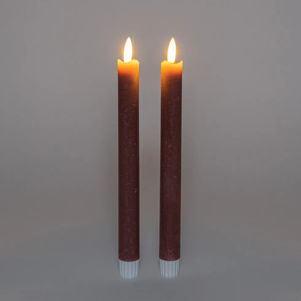 Anna's Collection LED dinerkaars Mino oudroze D 2 H 23 cm 2 stuks