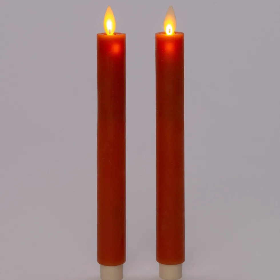 Anna's Collection LED dinerkaars met afstandsbediening oranje D 2,5 H 23 cm 2 stuks