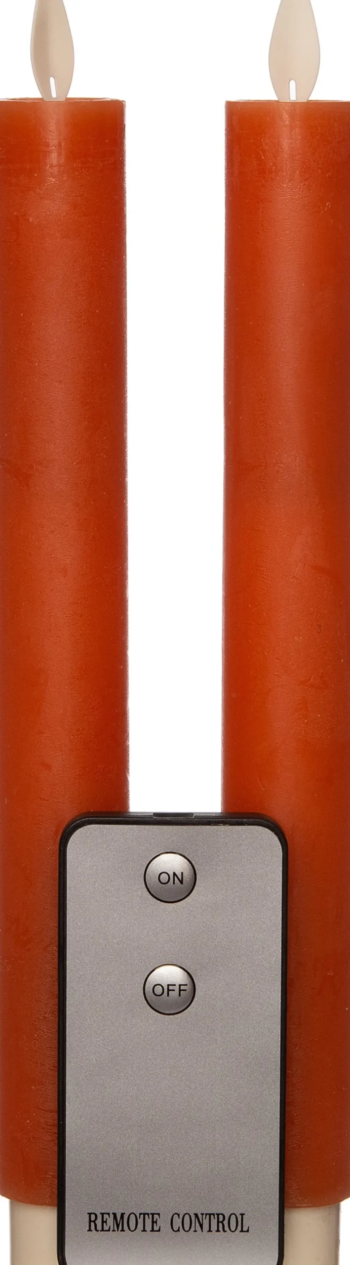 Anna's Collection LED dinerkaars met afstandsbediening oranje D 2,5 H 23 cm 2 stuks