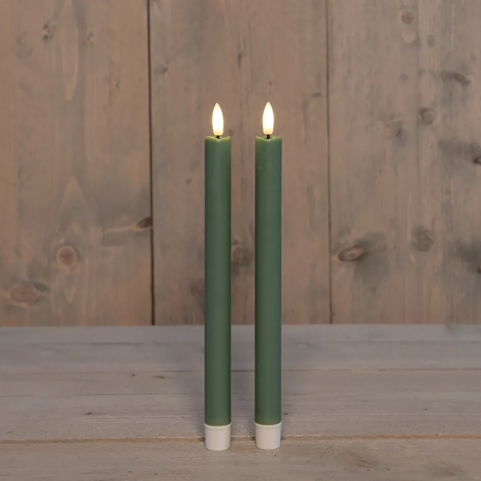 Anna's Collection LED dinerkaars Larni groen D 2,1 H 25 cm 2 stuks