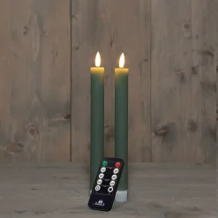 Anna's Collection LED dinerkaars Vito groen D 2 H 23 cm 2 stuks