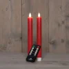 Anna's Collection LED dinerkaars Rustiek rood D 2 H 23 cm 2 stuks