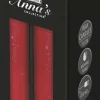 Anna's Collection LED dinerkaars Rustiek rood D 2 H 18 cm 2 stuks