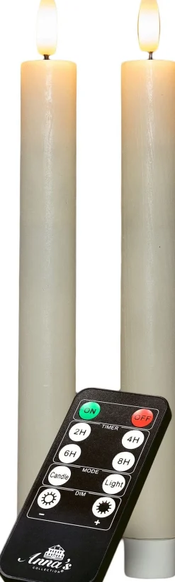 Anna's Collection LED dinerkaars crème D 3 H 23 cm 2 stuks