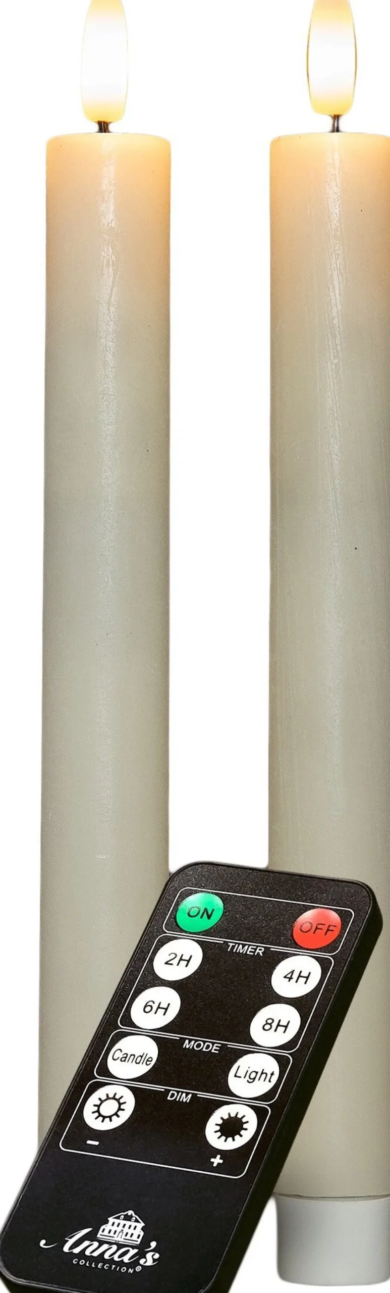 Anna's Collection LED dinerkaars crème D 3 H 23 cm 2 stuks