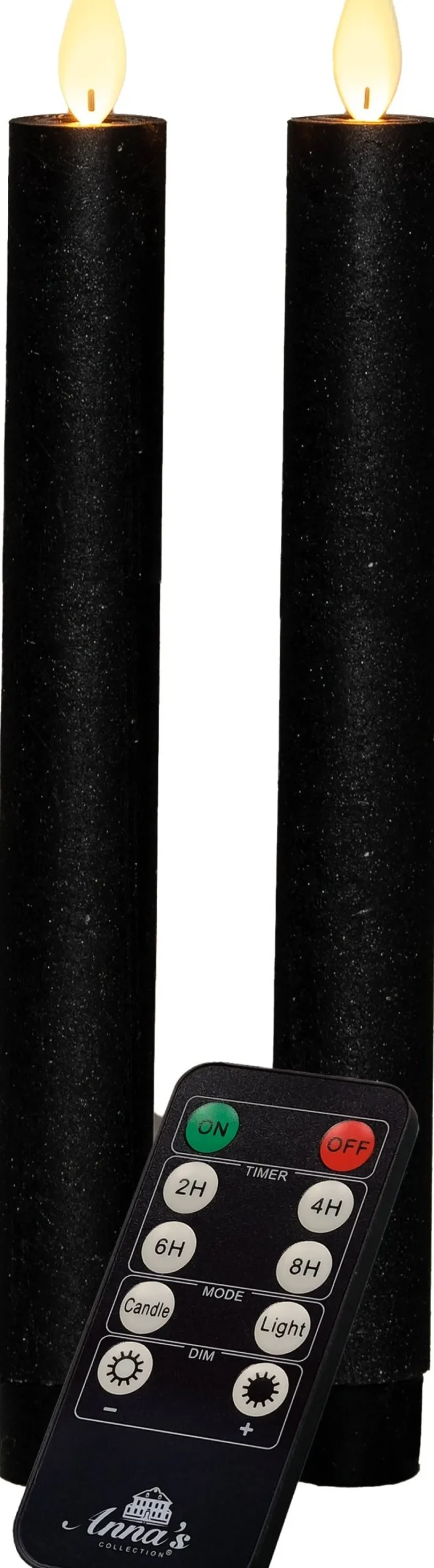Anna's Collection LED dinerkaars zwart D 2,5 H 23 cm 2 stuks