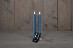Anna's Collection LED dinerkaars blauw D 2 H 23 cm 2 stuks