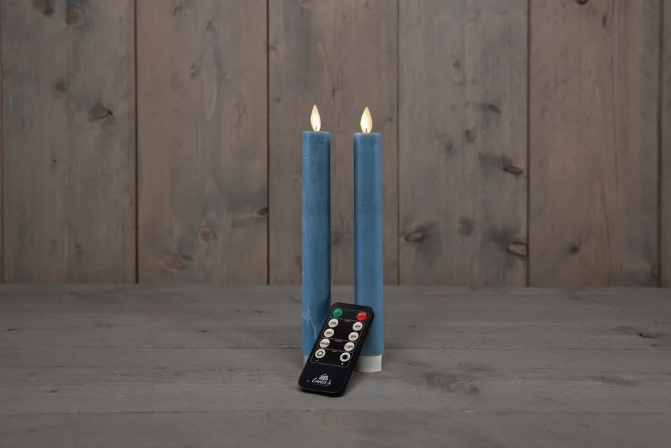 Anna's Collection LED dinerkaars blauw D 2 H 23 cm 2 stuks