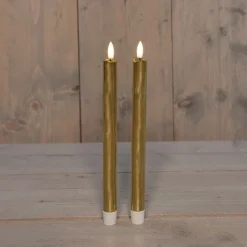 Anna's Collection LED dinerkaars Larni goud D 2,1 H 25 cm 2 stuks
