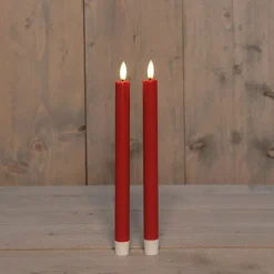 Anna's Collection LED dinerkaars Larni rood D 2,1 H 25 cm 2 stuks