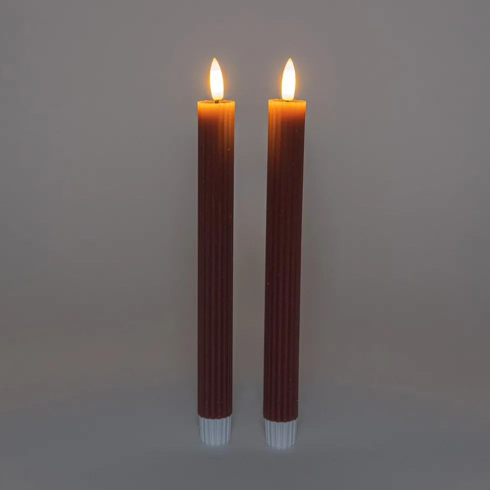 Anna's Collection LED dinerkaars Vito roze D 2 H 23 cm 2 stuks