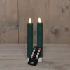 Anna's Collection LED dinerkaars Tara met timer groen D 2,2 H 18 cm 2 stuks