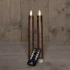Anna's Collection LED dinerkaars met timer brons D 2,2 H 23 cm 2 stuks
