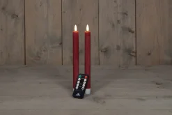 Anna's Collection LED dinerkaars rood D 2 H 23 cm 2 stuks