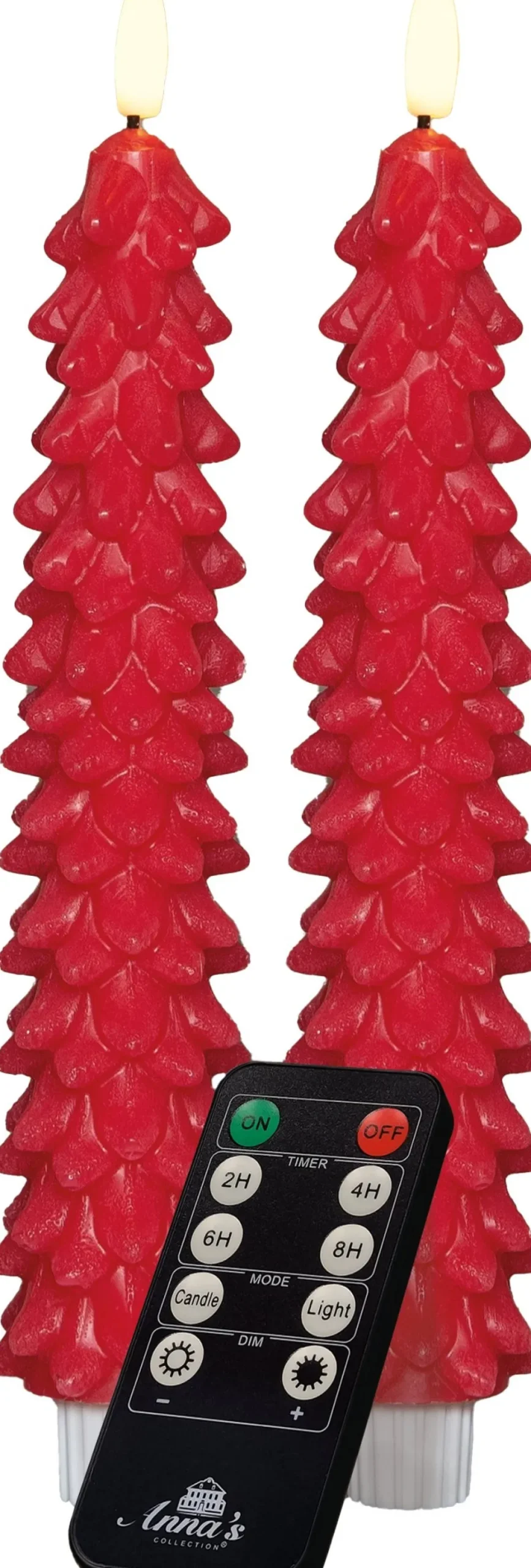 Anna's Collection LED dinerkaars Rambu kerstboom rood D 2,2 H 23 cm