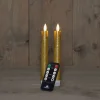 Anna's Collection LED dinerkaars Rustiek met timer goud D 2,1 H 18 cm 2 stuks