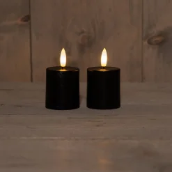 Anna's Collection LED dinerkaars zwart D 2 H 23 cm 2 stuks