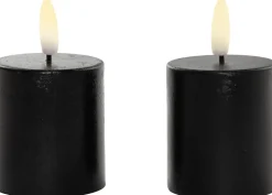 Anna's Collection LED dinerkaars zwart D 2 H 23 cm 2 stuks