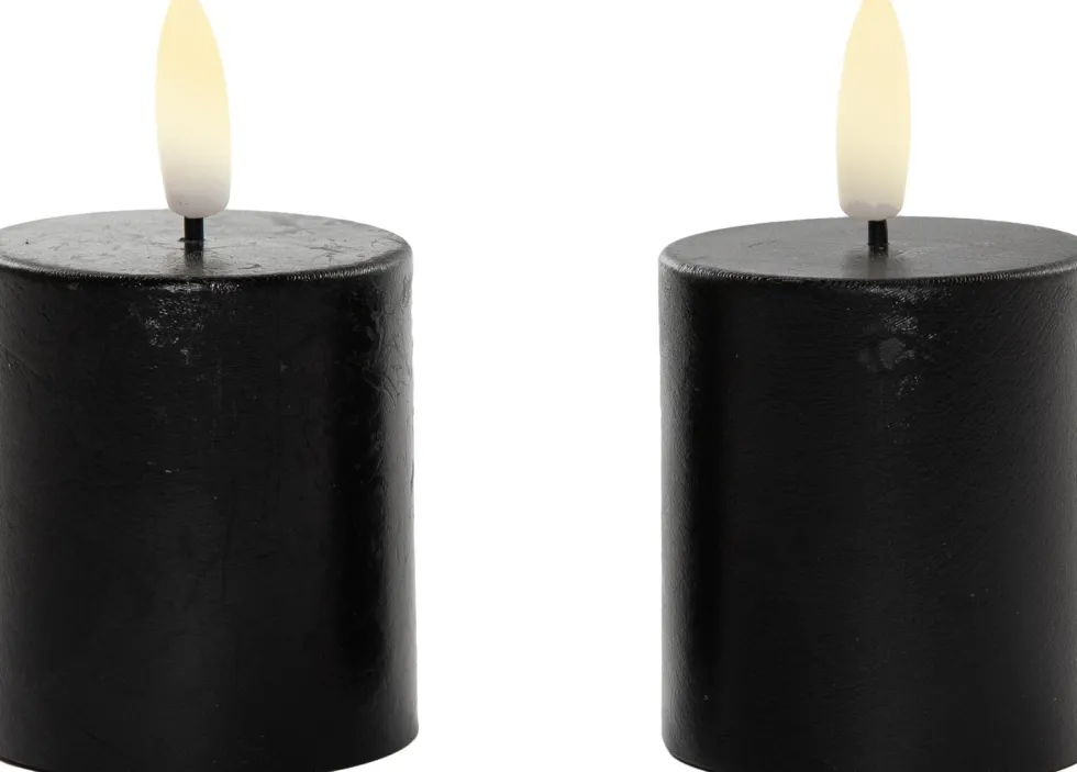 Anna's Collection LED dinerkaars zwart D 2 H 23 cm 2 stuks