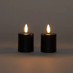 Anna's Collection LED dinerkaars zwart D 2 H 23 cm 2 stuks