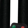 Anna's Collection LED dinerkaars Tara met timer zwart D 2,2 H 18 cm 2 stuks