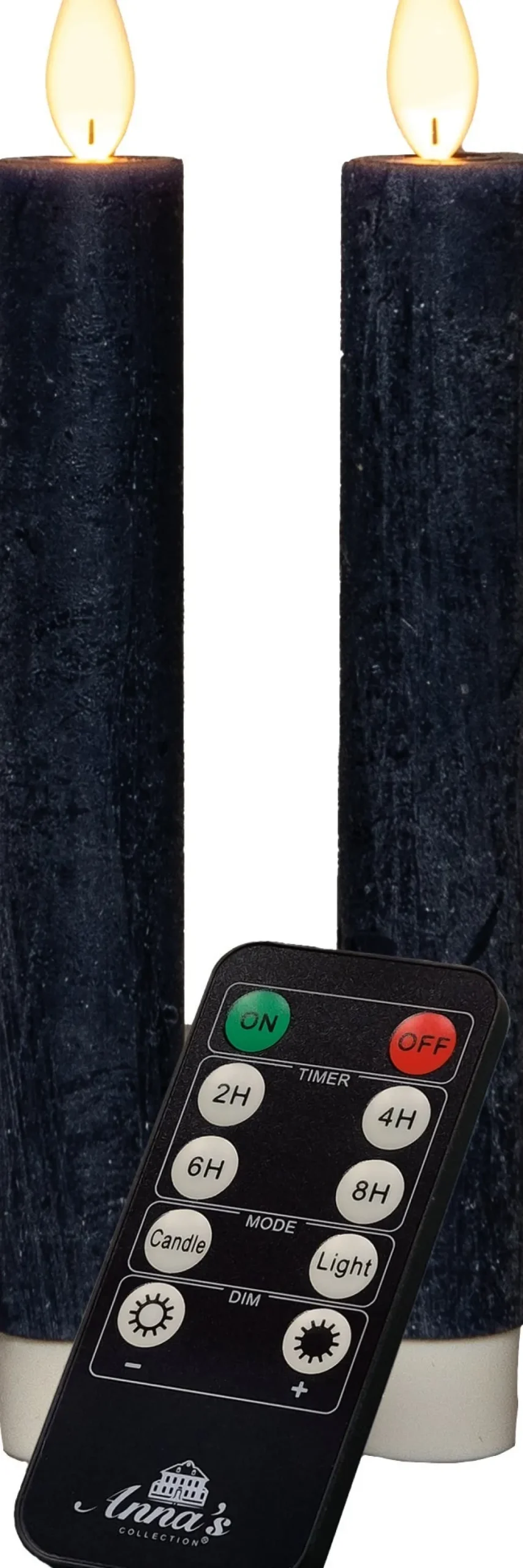 Anna's Collection LED dinerkaars Tara met timer blauw D 2,2 H 18 cm 2 stuks
