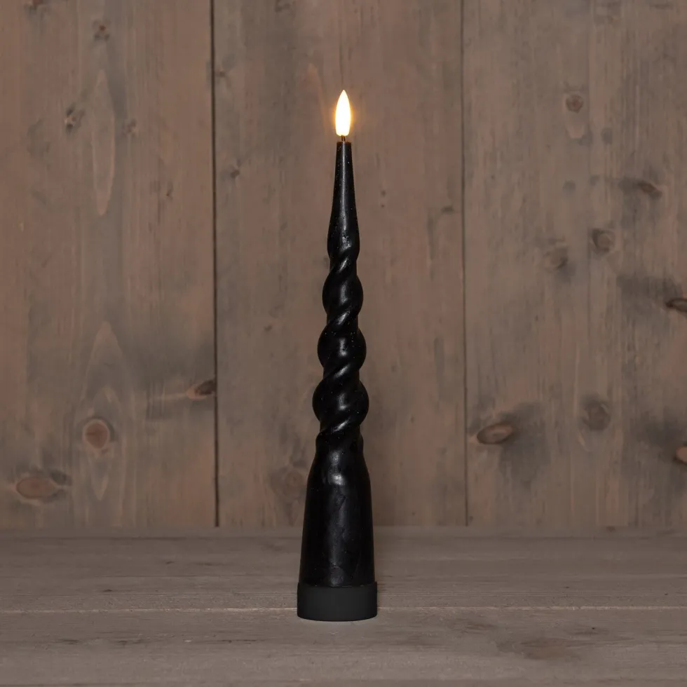 Anna's Collection LED dinerkaars Swirl zwart D 2 H 29 cm