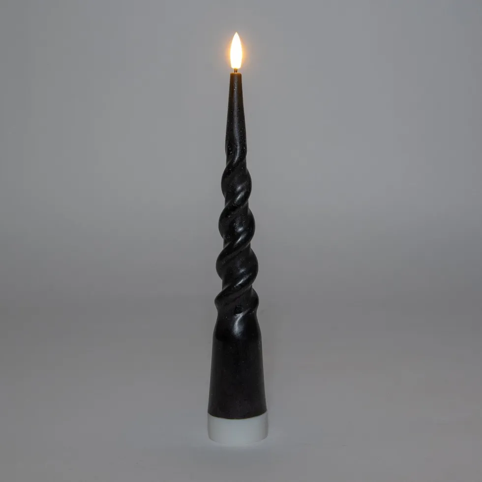 Anna's Collection LED dinerkaars Swirl zwart D 2 H 29 cm