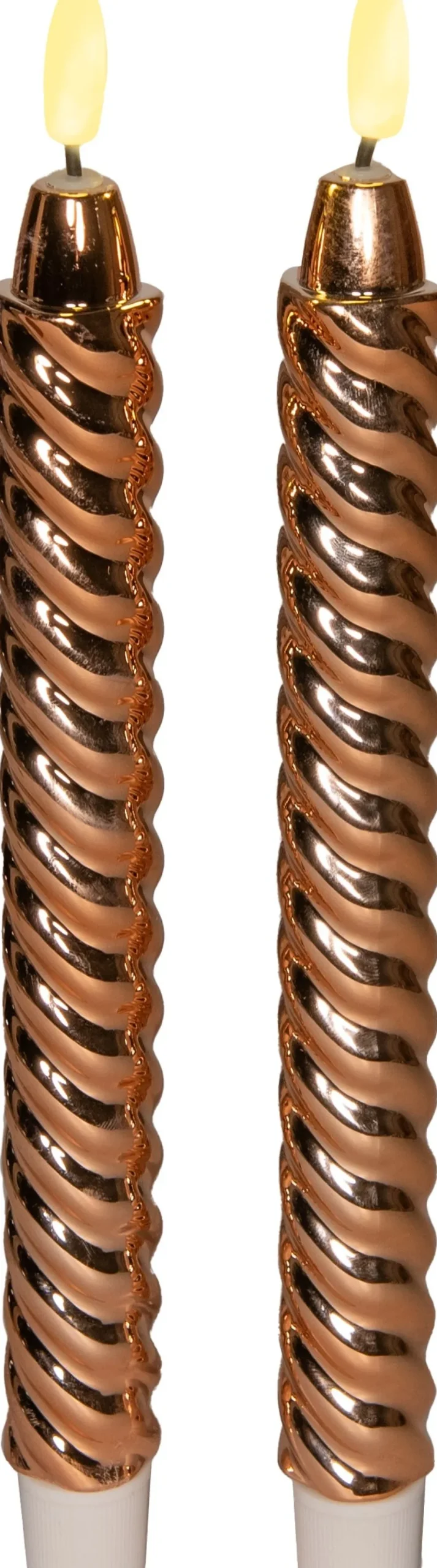 Anna's Collection LED dinerkaars Swirl koper D 2,1 H 25 cm 2 stuks